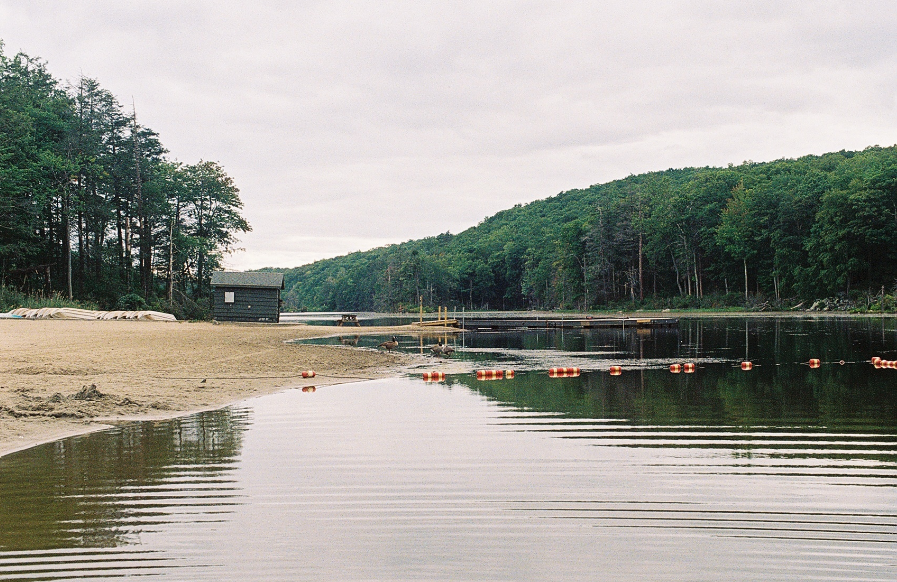 A color photograph of a lake.